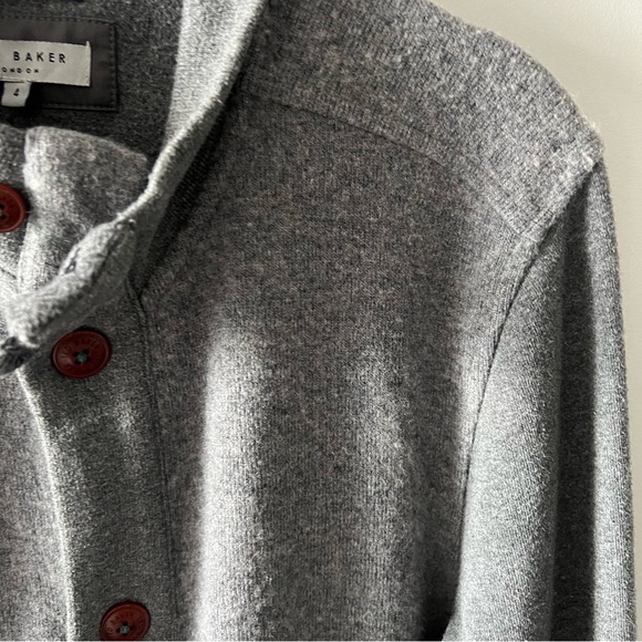 Ted Baker London Mens Cotton Wool Jacket Sweater Button Up - Picture 9 of 12
